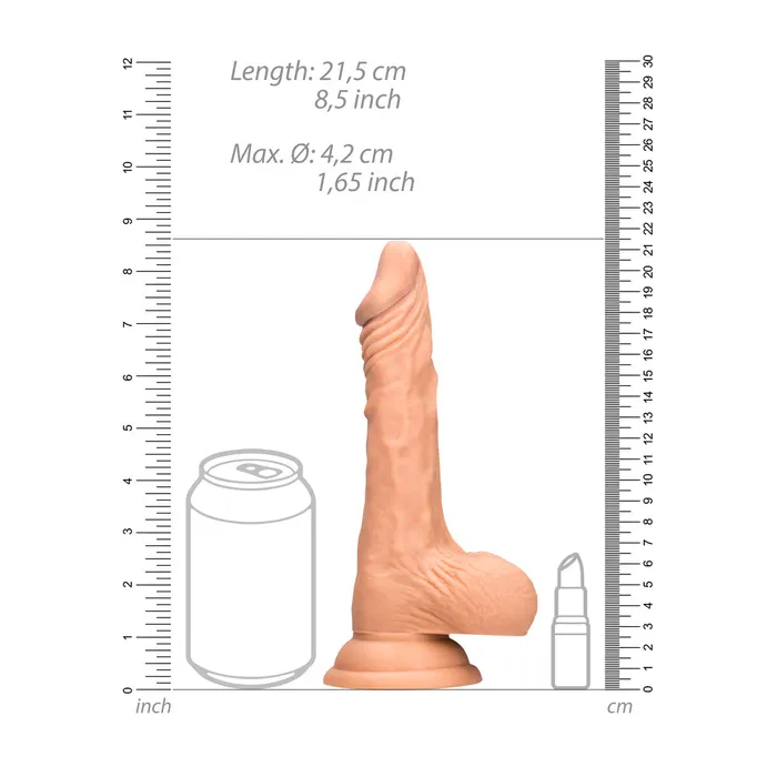 Dildos Shots Toys RealRock 8 Inch Dong With Testicles Flesh Pink