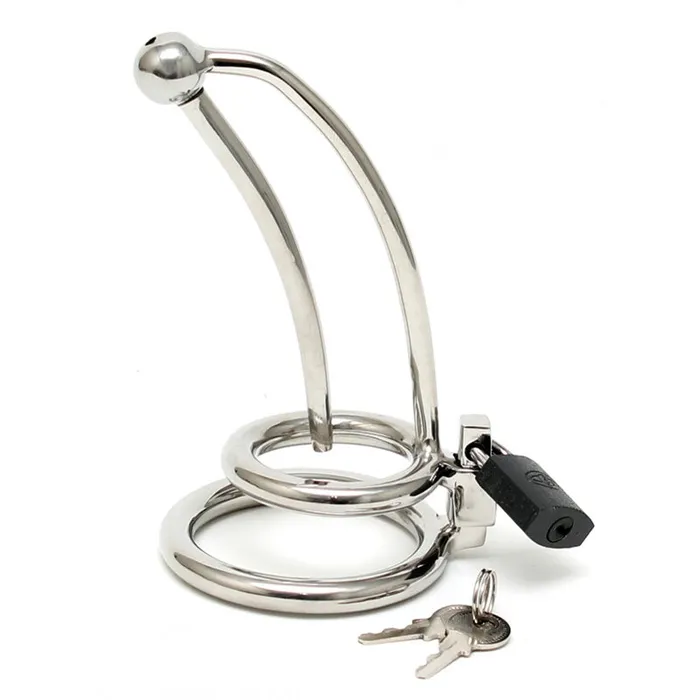 Male Sex Toys Chastity Penis Lock Curved With Urethral Tube So Luxe