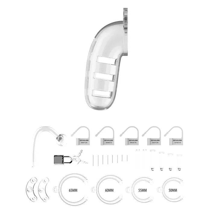 So Luxe Male Sex Toys Man Cage 12 Male 55 Inch Clear Chastity Cage With Anal Plug