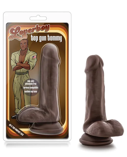 Blush Novelties Coverboy Top Gun Tommy 6 Realistic Cock Chocolate Dildos