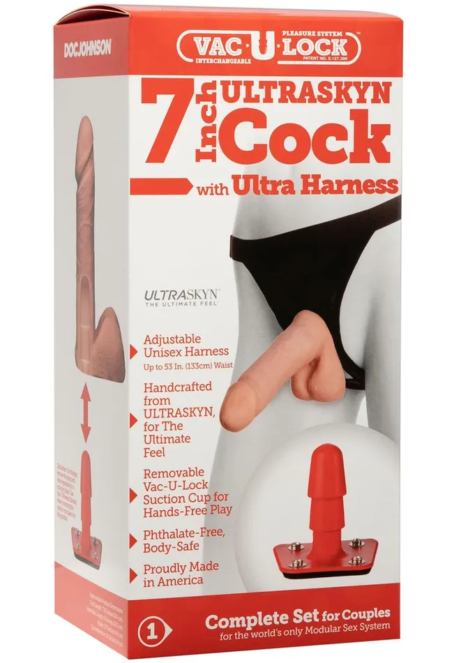 Female Sex Toys VacULock VacULock Ultraskyn Cock with Ultra Harness