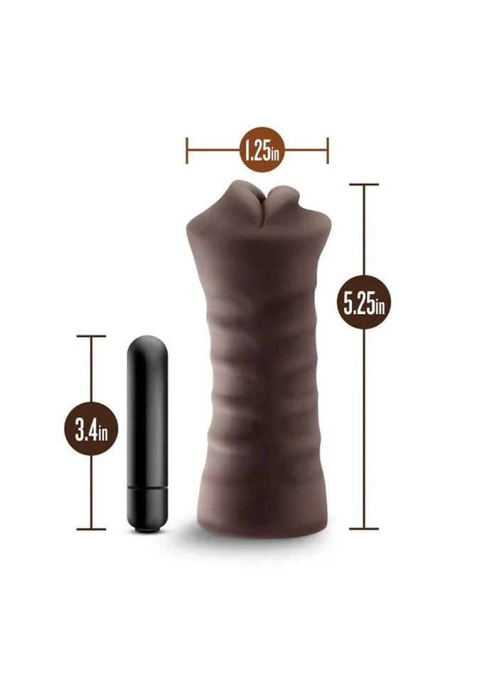 Hot Chocolate Hot Chocolate Heather Vibrating Masturbator with Bullet Mouth Male Sex Toys