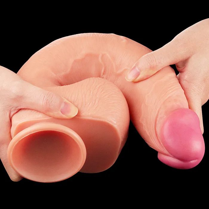Lovetoy 12 Dual Layered Platinum Silicone Cock Flesh Lovetoy Dildos