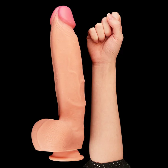 Lovetoy 12 Dual Layered Platinum Silicone Cock Flesh Lovetoy Dildos