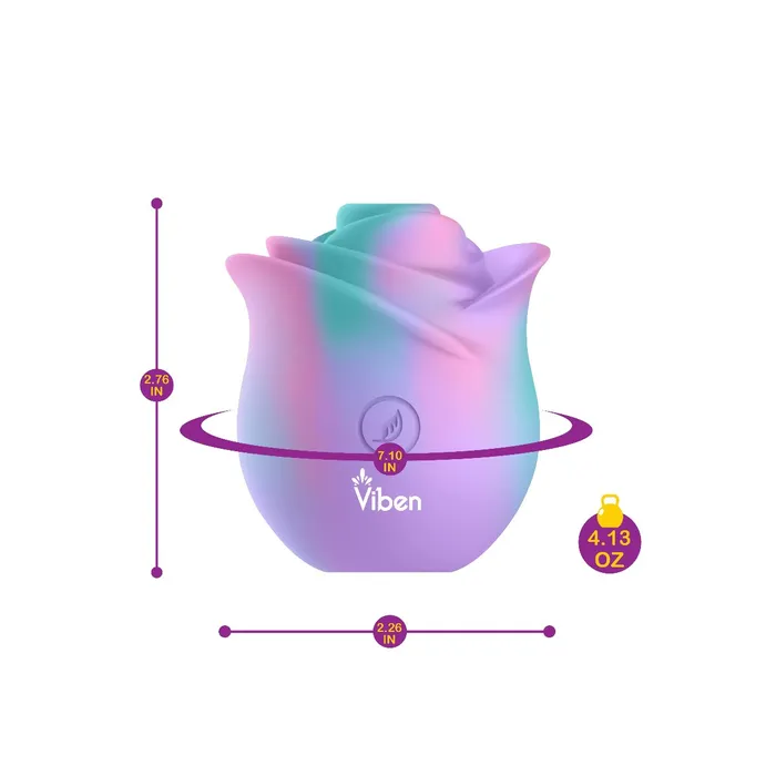 Viben Vibrators Zen Rose Clitoral Nipple Rose Vibrator Unicorn